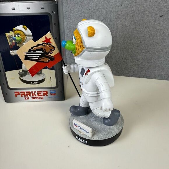 PARKER Fresno Grizzlies Mascot Bobblehead SGA 2019 Moon Landing Edition New - Picture 2 of 10